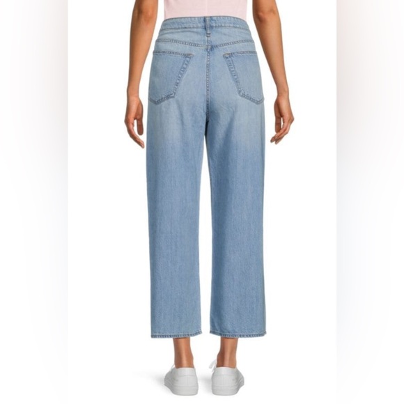 rag & bone Lori Mid-Rise Crop Jeans Wide Leg Light Wash Denim Casual - Picture 4 of 13